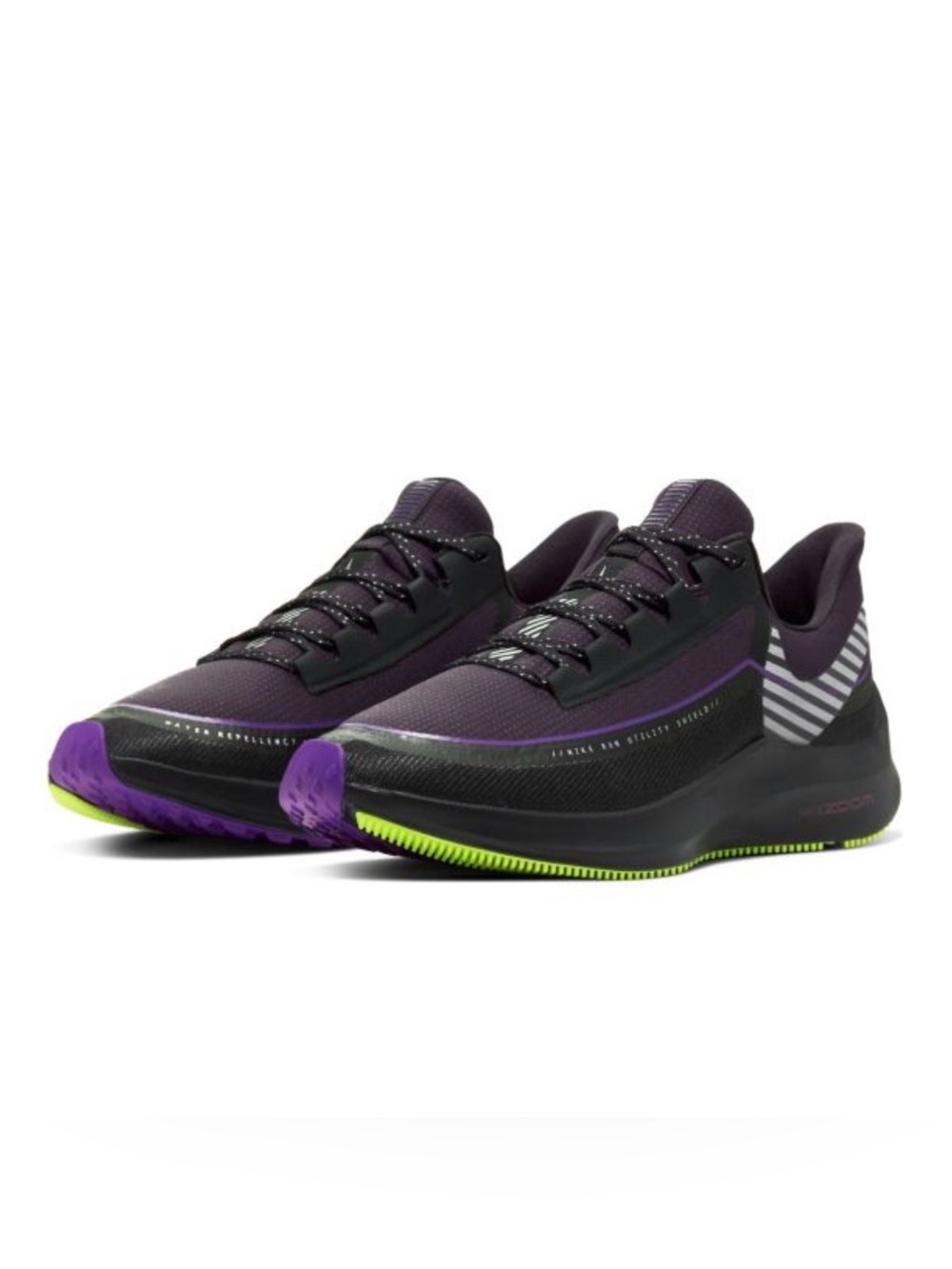 Nike Men's Running Shoes Waterproof Black Purple Athleisure Gorpcore Sneakers